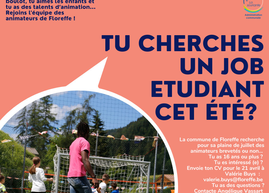 Job étudiant plaines été 2023, candidatures ouvertes
