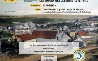 Les toponymes de l’entité floreffoise : exposition et conférence – 2 juillet