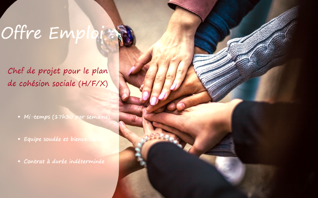 Offre d’emploi : chef de projet pour le plan de cohésion sociale