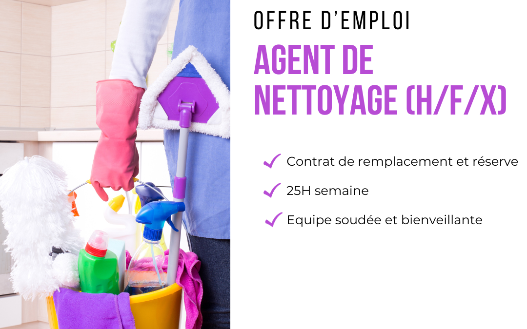 Offre d’emploi : Agent de Nettoyage