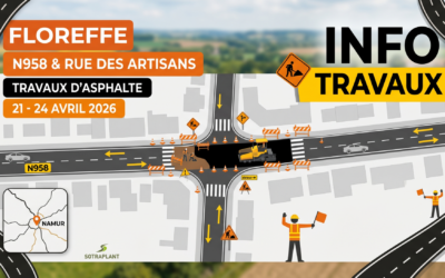 Pose d’asphalte sur la N958 du 21 au 24 avril