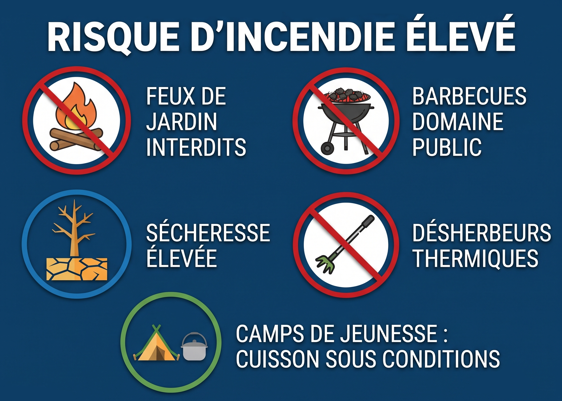Alerte risque d’incendie - Mesures de restriction et interdictions dans la province de Namur